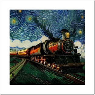 Starry Night Wizarding Express Train Posters and Art